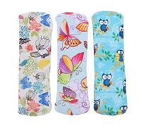 UTHCLO 3pcs Reusable Bamboo Charcoal Menstrual Pads with Strong Absorption Breathable Washable Sanitary Towels for Women Maternity Use with Long Wings Protection