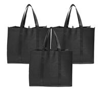 UTHCLO 3pcs Reusable Grocery Bags Large Capacity Tote Non-woven Fabric Lightweight Portable Unique Surface Design Fashionable Shopping Tote for Outdoor and Car Storage 16.11x12.97x10.22in