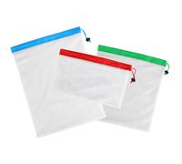 UTHCLO 3pcs Reusable Mesh Produce Bags with Drawstring Polyester Storage Bags for Fruits Vegetables and Household Organization Washable and Storage