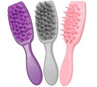 UTHCLO 3pcs Silicone Scalp Massager Brush Set for Hair Care and Shampoo Soft Small Hair Scrubber with Shower Brush for Scalp Exfoliation and Relaxing Massage