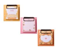 UTHCLO 3pcs Small Notepad Cartoon Clipboard Memo Pad Paper Iron Material Lovely Patterned Appearance Personalize Plan Writing Diaries Creative Writing for Students and Travelers