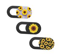 UTHCLO 3pcs Sunflower Cartoon Webcam Cover Privacy Lens Cover Abs Material Ultra-thin Slide Design Does Not Affect Closing Laptop Compatible Laptop and Tablet