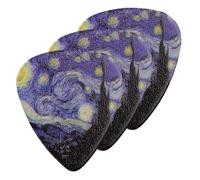 UTHCLO 3pcs Triangle Guitar Picks 0.46mm Thin Acoustic and Electric Guitar Picks with Galaxy Design for Ukulele and Bass Small Size for Precise Playing