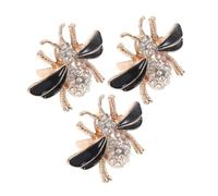UTHCLO 3pcs Unique Metal Bee Shoe Buckle Rhinestone Shoe Charms Flower Clip for Diy Elegant Decorative Accessories