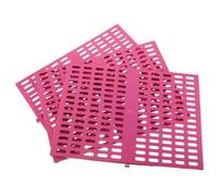 UTHCLO 3pcs Ventilated Rabbit Cage Foot Pads with Design Chew Plastic Mats for Dogs Cats Small Animals Reusable Pet Cage Bottom Tray Pink