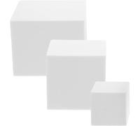 UTHCLO 3pcs White Foam Cube Models Set for Photography Props, Geometric Photo Backgrounds, 5cm 8cm 10cm Cubes for Studio Still Life and Cosmetic Shoots
