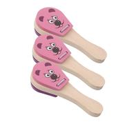 UTHCLO 3pcs Wooden Castanets for Boy Girl Lightweight Hand Clappers Early Education Music Instruments Soundboard with Cute Animal Design for Fine Motor Skills and Coordination Development