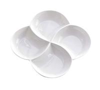 UTHCLO 4-Compartment Porcelain Food Plate 22x22x3cm Ceramic Restaurant Snack Serving Tray Canteen Dinner Dish for Fast Food and Party