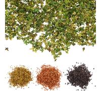 UTHCLO 4 Packs Miniature Artificial Leaves for DIY Landscape, Autumn Colored Vine Leaf Ornaments in Orange Red, Fall Yellow, Brown, and Spring Green for Model Scenery, Bonsai, and Sand