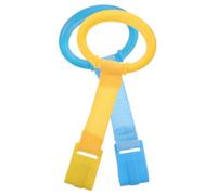 UTHCLO 4 pcs Crib Pull Rings for Bed Walking Exercise Sturdy Nylon Plastic Standing Support Rings for Development Yellow Blue