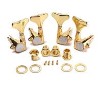 UTHCLO 4 PCS Golden Sealed Bass Tuning Pegs Lr with Mounting Screws Ferrules Bushings for Acoustic and Electric String Guitar Machine Heads Metal Body