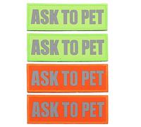 UTHCLO 4 Pcs Reflective Hook and Loop Pet Harness Patches for Service Dogs, Nylon Sturdy Dog Vest Accessories, Outdoor Decorative Harness Patches for Training and Identification