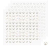 UTHCLO 4 Sheets Self-Adhesive 6mm Pearl Stickers 100 Pieces Multi-Functional Craft Pearls for Face Makeup, Nail Art, DIY Decoration and Scrapbooking