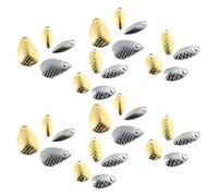 UTHCLO 400pcs Fishing Lure Blades Kit - Willow Leaf, Spinnerbait Drop Shapes in Gold Silver - Micro Spinnerbait Blades for Freshwater Fishing Lure Crafting and Trout Bait Accessories