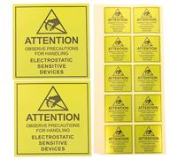 UTHCLO 450pcs Static Warning Stickers Paper Labels 1.97x1.97x0.12in Yellow Strong Adhesion Practical Electrostatic Warning Decals for Hard Disk Sealing and Circuit Boards