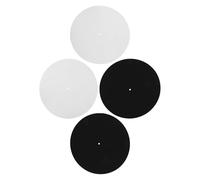 UTHCLO 4pcs 12 Inch Felt Turntable Platter Mats Non-Slip Anti-Static Vinyl Record Player Slipmats with Black and White Pads for Phonograph DJs and Home Vinyl Use