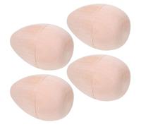 UTHCLO 4pcs 7x5cm Wooden Hollow Fillable Easter Eggs with Flat Base for DIY Crafting, Paintable Blank Eggs for Easter Basket Stuffers and Holiday Decorations