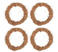 UTHCLO 4pcs 8cm Coconut Fiber Coasters Heat Insulation Bowl Holder Non-slip Cup Coaster Set for Hot Dishes Kitchen Table Use