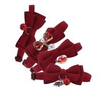 UTHCLO 4pcs Adjustable Breakaway Pet Collars with Bells and Removable Bowtie for Cats and Dogs Red Safety Neck Jewelry with Distinctive Pendants for Parties and Celebrations