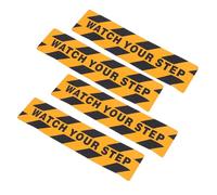 UTHCLO 4pcs Anti-slip Sand Sticker Tape with Watch Your Step Warning for Stairs Walkways Non-skid Safety Adhesive for Bathroom Kitchen Balcony