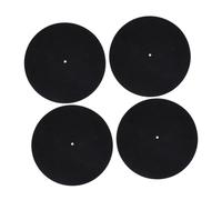 UTHCLO 4pcs Black Felt Record Player Mats 12 Inch Anti-slip Anti-static Turntable Slipmats Shock Absorption and Gentle Contact Surface for Vinyl Records and Phonograph Turntables