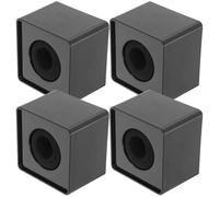 UTHCLO 4pcs Black Square Microphone Flag Logo Cubes with Mic Holder for Interview and Broadcast, Wireless Microphone Prop Accessories for News Reporter and Host