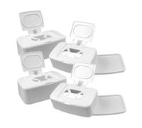 UTHCLO 4pcs Capacity Refillable Wipe Storage Box Portable Plastic Tissue Dispenser for Bathroom Kitchen Living Lightweight Wipes Container Holder