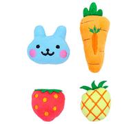 UTHCLO 4pcs Catnip Cat Cat Bite Plush Fruits Cartoon Shaped Chew Bite Protect Furniture 3.93x1.57x0.39in Indoor Use and Kittens