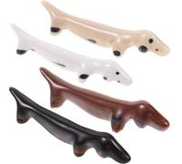 UTHCLO 4pcs Ceramic Dog Chopstick Rest Set for Dining Table Decoration and Home Use, Cartoon Dog Shape Chopsticks Holder with No Cracking Feature to Keep Tableware Clean