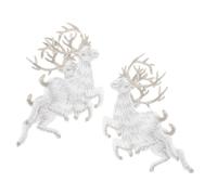 UTHCLO 4pcs Christmas Deer Embroidery Cloth Patches Sew Appliques for Holiday Decoration Stylish Fawn Design Safe Rayon Material for Clothes Repair and Gift Giving