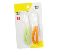 UTHCLO 4Pcs Curved Feeding Spoons for Food Grade Training Utensils for Independent Self Feeding and Grasp Development Safe Learning Tableware