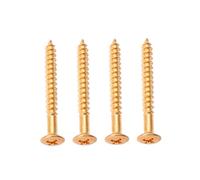 UTHCLO 4pcs Gold Guitar Neck Plate Screws Plated Mounting Hardware Easy to Install for Electric Guitar Replacement Accessories