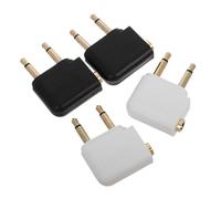 UTHCLO 4pcs Gold Plated Airplane Flight Headphone Adapter 3.5mm Dual Plug Jack Converter for Travel Use with White and Black Connectors