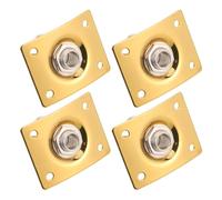 UTHCLO 4pcs Gold Square Output Jack Socket Plates for Electric Guitar and Bass, Rectangular Metal Guitar Output Jack Replacement Hardware for Musical Instrument Accessories