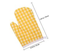 UTHCLO 4pcs Heat Resistant Oven Mittens Checked Baking Gloves for Microwave Oven Cooking Protection