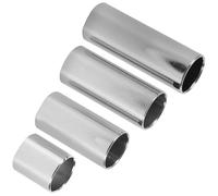 UTHCLO 4pcs Metal Guitar Slide Set for Bass and Acoustic Guitar Stainless Steel with Lightweight Design and Smooth Surface and String Sliding