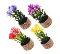 UTHCLO 4pcs Mini Artificial Plants Realistic Faux Aquatic for Desk Home Bathroom Decor Natural Look Low Maintenance Versatile Indoor Decoration for Office and Living