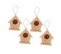 UTHCLO 4pcs Mini Hanging Bird House Kits Small Unfinished Wood Nesting Boxes for Outdoor Garden Party Decor Lightweight Portable for Hummingbird Observation and Home Decoration
