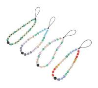 UTHCLO 4pcs Multi-color Beaded Phone Charm Wrist Straps Lightweight Camera Lanyard for Travel Photography and Daily Use with Secure Grip and Eye-catching Design