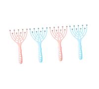 UTHCLO 4Pcs Multi-Function Claw Style Head Scalp Massager with PP and Steel Balls Ergonomic Manual Tool for Stress Relief and Nerve Stimulation Portable for Home and Travel Use