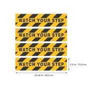 UTHCLO 4pcs Non-slip Abrasive Decal Warning Sign Sticker Weatherproof Pet Material Stair Warning Tape Caution Wet Floor Sign Watch Your Step Tape for Dangerous Places