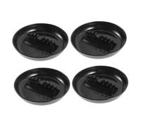 UTHCLO 4pcs Plastic Ashtrays with Cigarette Slots Round Sturdy Tip Ash Tray for Cigars Impact Resistant Design for Tabletop Use at Home Office Outdoor