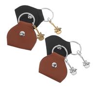 UTHCLO 4pcs PU Guitar Pick Holder Bag with Wing Keychain Portable Plectrum Storage Organizer for Guitarists Lightweight Compact Pick Case for Rehearsal and Performance Black Brown Gold