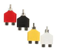 UTHCLO 4pcs Rca Y Splitter Adapter Cable Dual Female to Single Male Audio Video Connector for Home Theater Speaker Subwoofer Compatible Black Yellow Red White