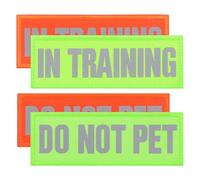 UTHCLO 4Pcs Reflective Dog Vest Patches with Do Not Pet in Training Letters, Removable Harness Collar Training Patches for Puppies, Safety Tags for Night Visibility and Service Dogs
