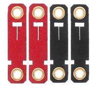 UTHCLO 4pcs Retractable Bird Leg Bands Parrot Foot Rings with Soft Velvet Cover, Adjustable Black and Red Size 6 Bird Harness Accessories for Outdoor Training and Pet Use