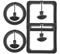 UTHCLO 4pcs Reusable Fish Feeding Rings Set Wear-resistant Black Square round Aquarium Fish Feeder Circles Floating Feeding Rings for Tropical and Aquarium Tanks