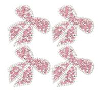 UTHCLO 4pcs Sparkling Rhinestone Bowknot Patches Clothing Patch Glittering Crystals Iron Sew Appliques for Bags Jackets Shoes Decorative Accessory for DIY Projects
