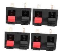 UTHCLO 4pcs Stereo Speaker Terminal Connectors Spring-loaded Wire Terminals with Push-release Mechanism for Stage Audio and DIY Projects Easy Installation with Dual Mounting Black