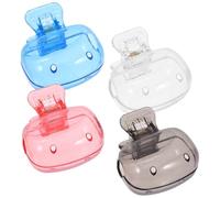 UTHCLO 4pcs Travel Toothbrush Head Caps Soft Pet Protective Covers Compact Portable Toothbrush Head Protectors Replacement Caps for Various Models in Grey White Pink Blue